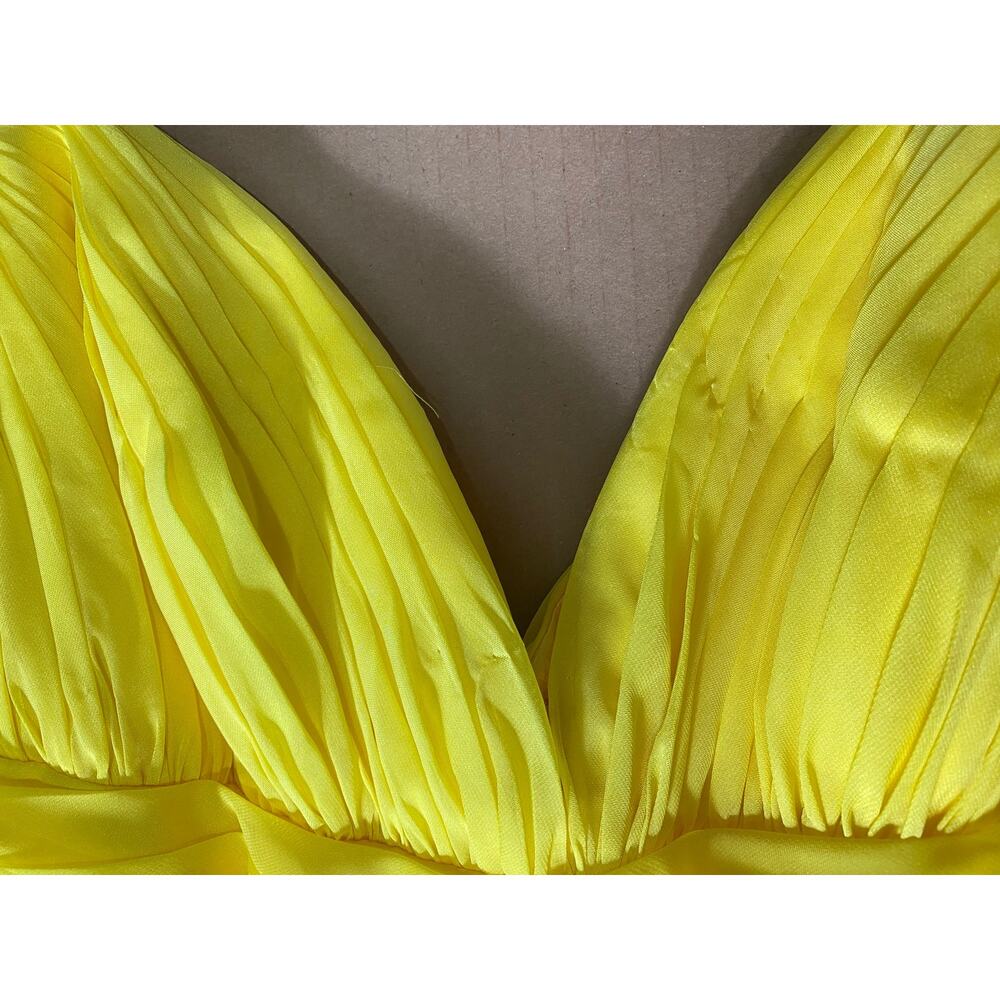 MAC DUGGAL DRESS GOWN YELLOW BRIDESMAID FORMAL EVENING WEDDING GUEST COQUETTE - Picture 15 of 16